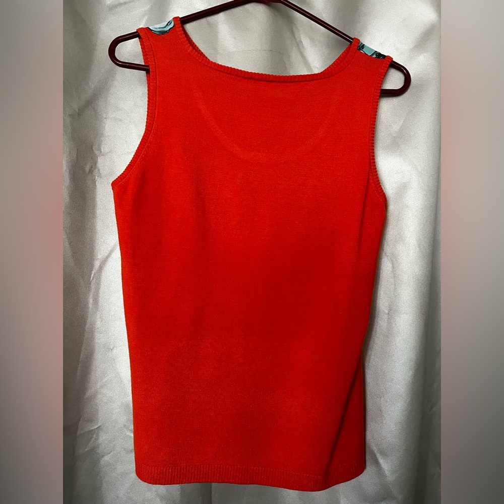 NWT Chicos Women's Tropical print-iris sleeveless sweater tank Sz 1 (M/8) - Picture 6 of 12
